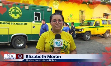 Madre y motorista de Comandos de Salvamento en Nejapa