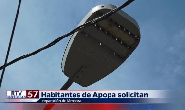 Habitantes de Apopa solicitan reparación de una lámpara