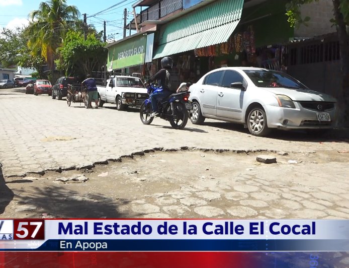 Mal estado de la Calle El Cocal en Apopa